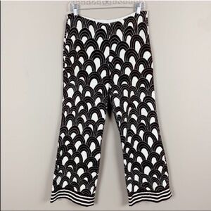 Trina Turk Ivory & Brown Wide Leg Pants